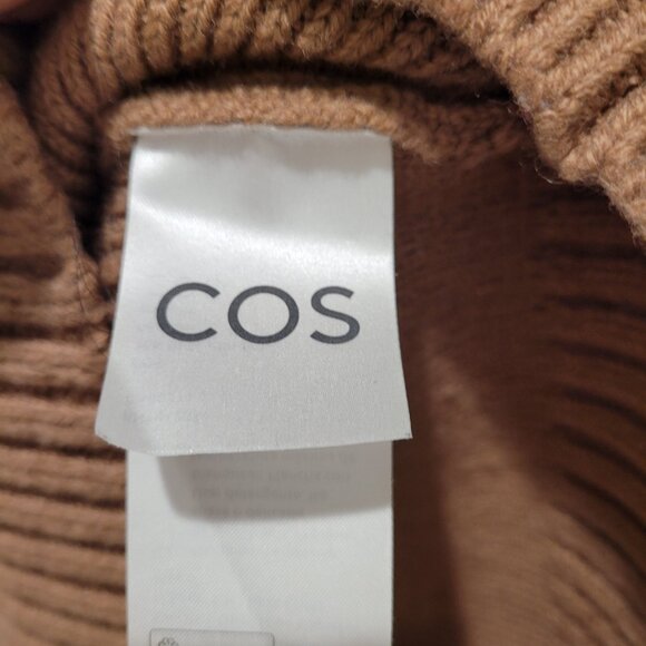 COS Cable-Knit Zip-Up Vest Regular XL Brown Washable Wool - Picture 8 of 9